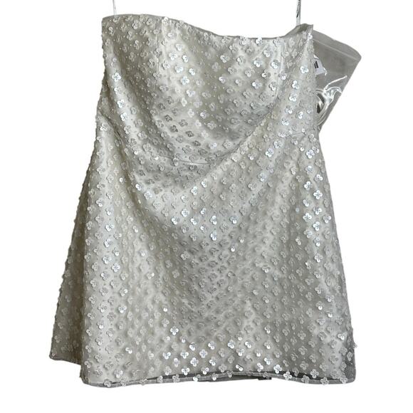 Dessy Collection NWT Pearl & Sequin Floret Strapless Mini Dress Formal 14 - Picture 3 of 8